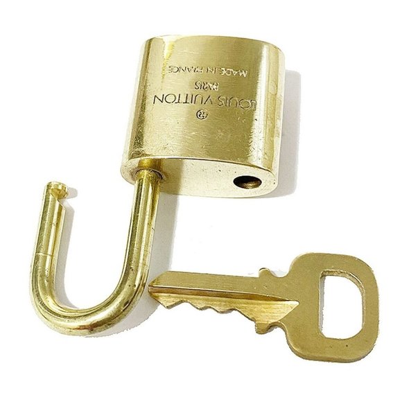 Authentic LOUIS VUITTON LV 10 SET PADLOCK KEY BAG CHARM CADENA GOLD-PLATED - Picture 4 of 4